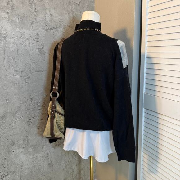 Old Navy Preppy Black Striped Turtleneck Sweater - Picture 6 of 7